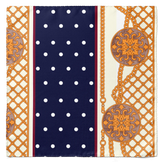 BLUE & GOLD MEDAL SILK SCARF & POCKET SQUARE SET